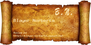 Blayer Norberta névjegykártya